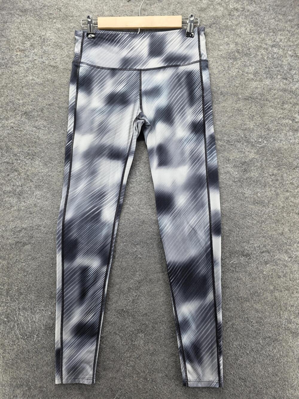 Athleta Leggings Womens S Gray Ankle Yoga Tie Dye Skinny Elastic Waist 28 Inseam